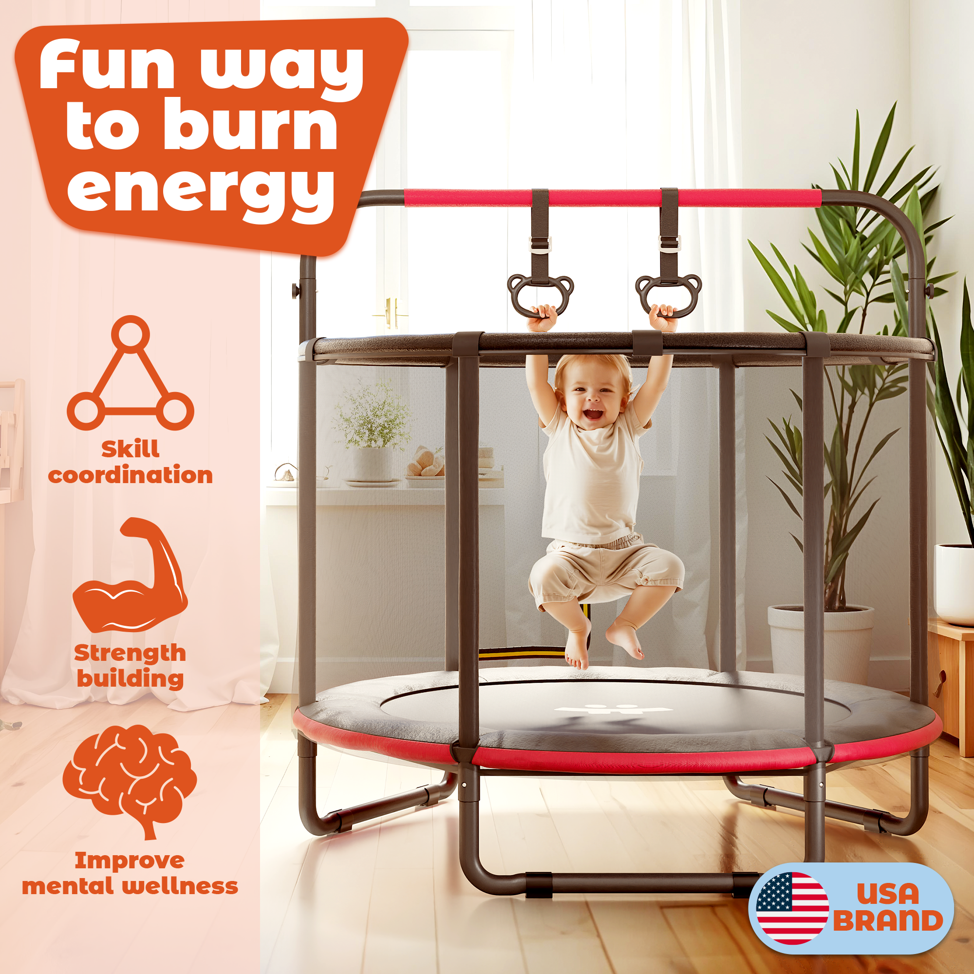 Jungle Black & Red - 55 Inches Trampoline
