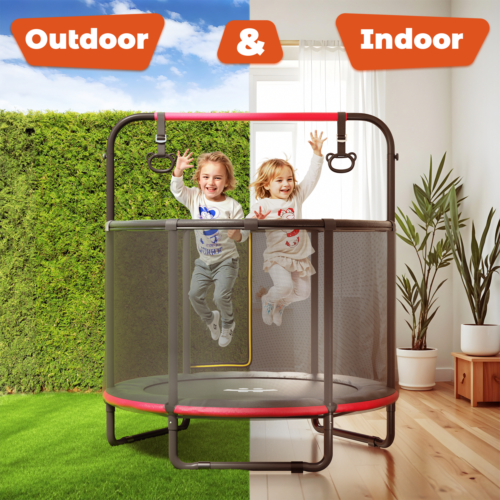 Jungle Black & Red - 55 Inches Trampoline