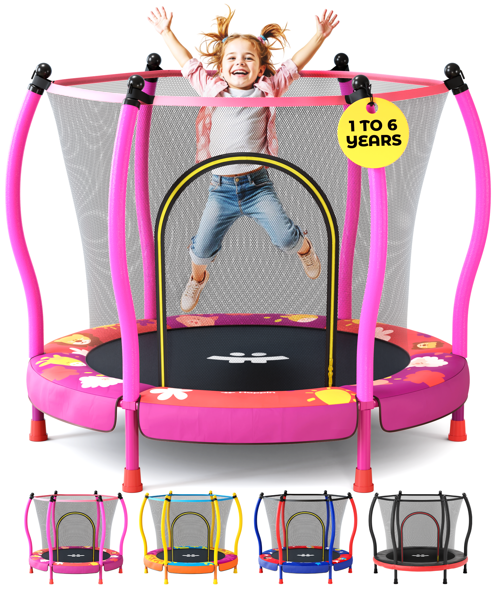 Safe & Sound Pink - 55 inches Trampoline