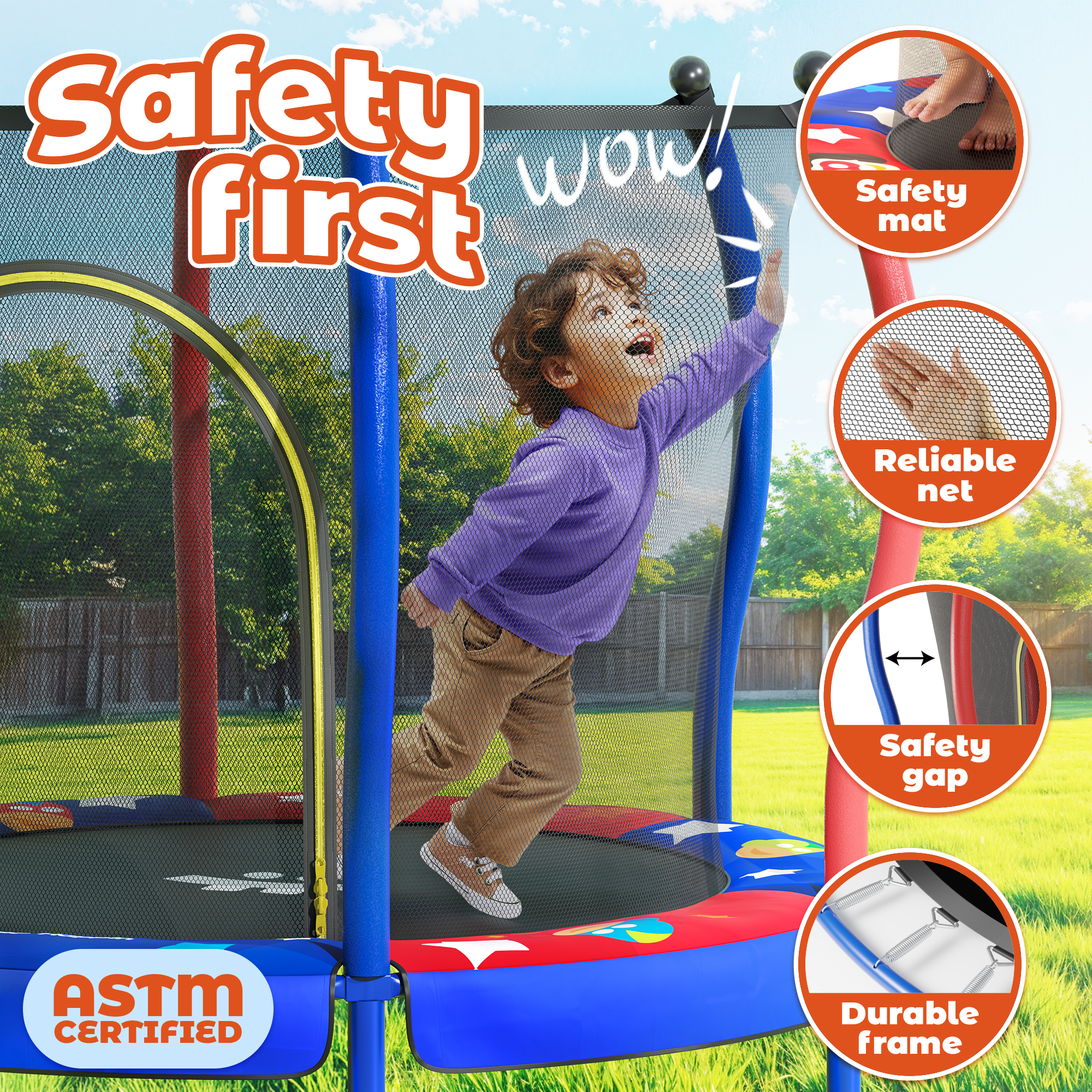 Safe & Sound Superhero - 55 Inches Trampoline