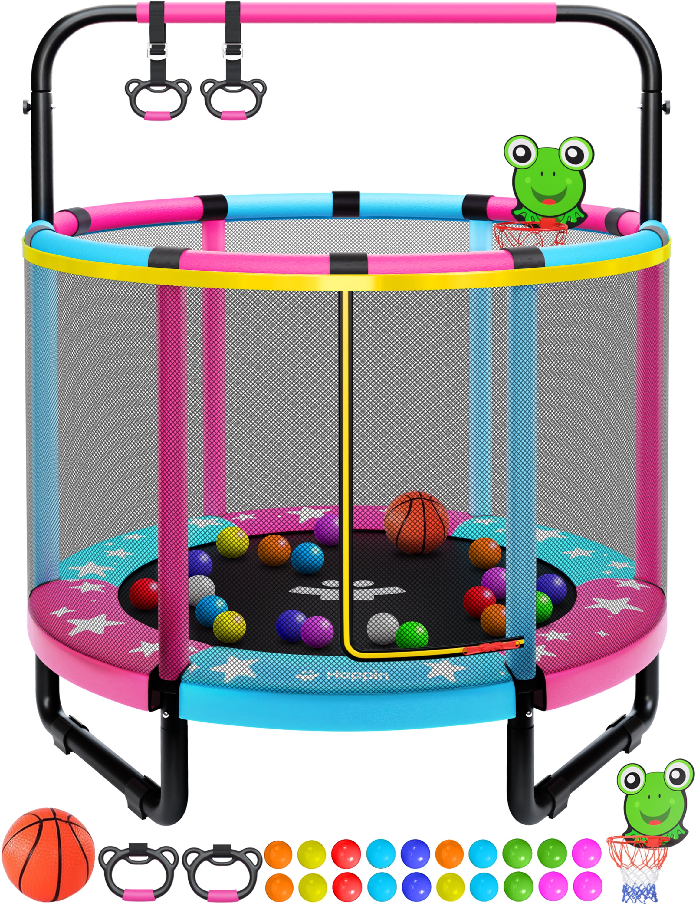 Jungle Pink & Blue - 55 Inches Trampoline