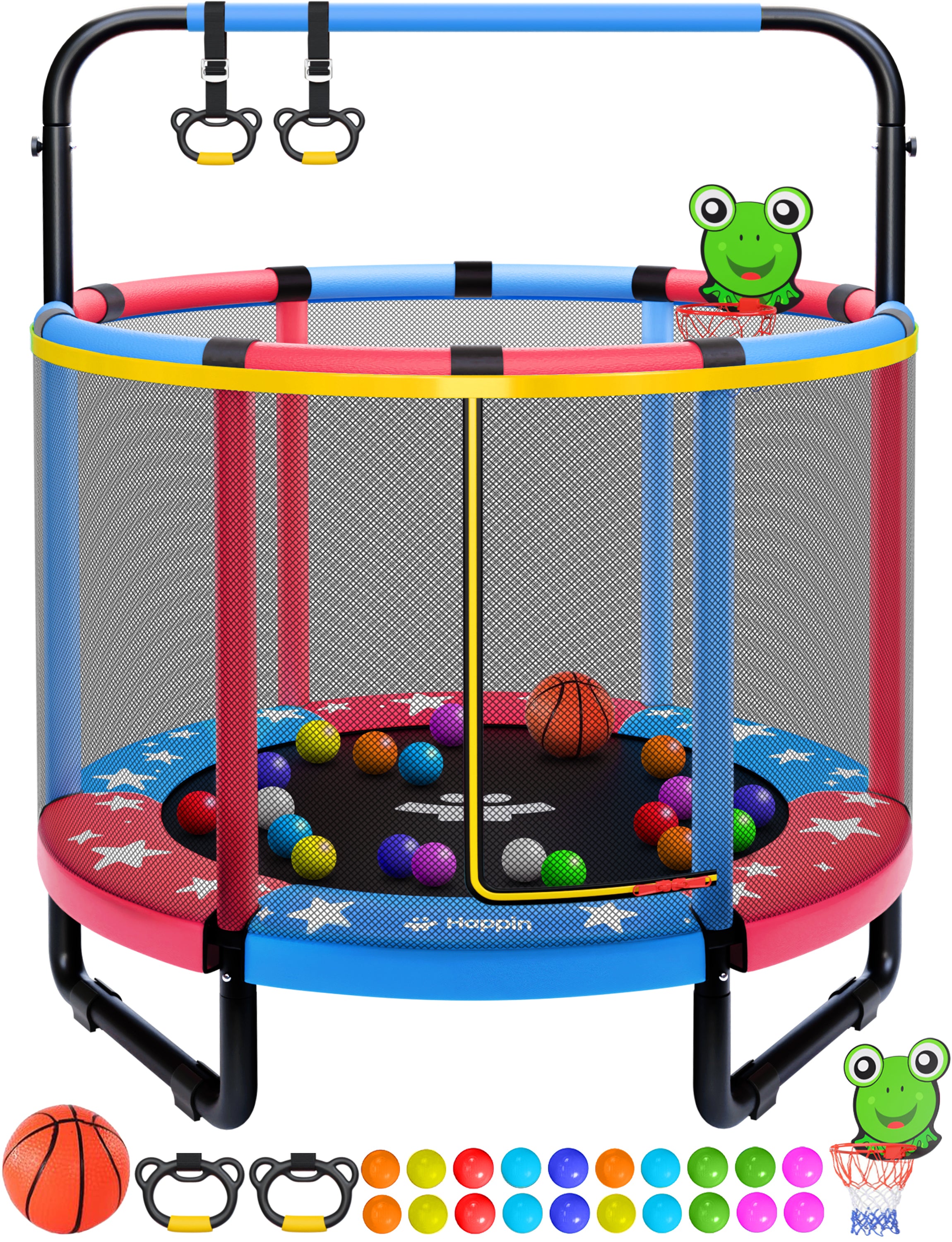 Jungle Blue & Red - 55 Inches Trampoline