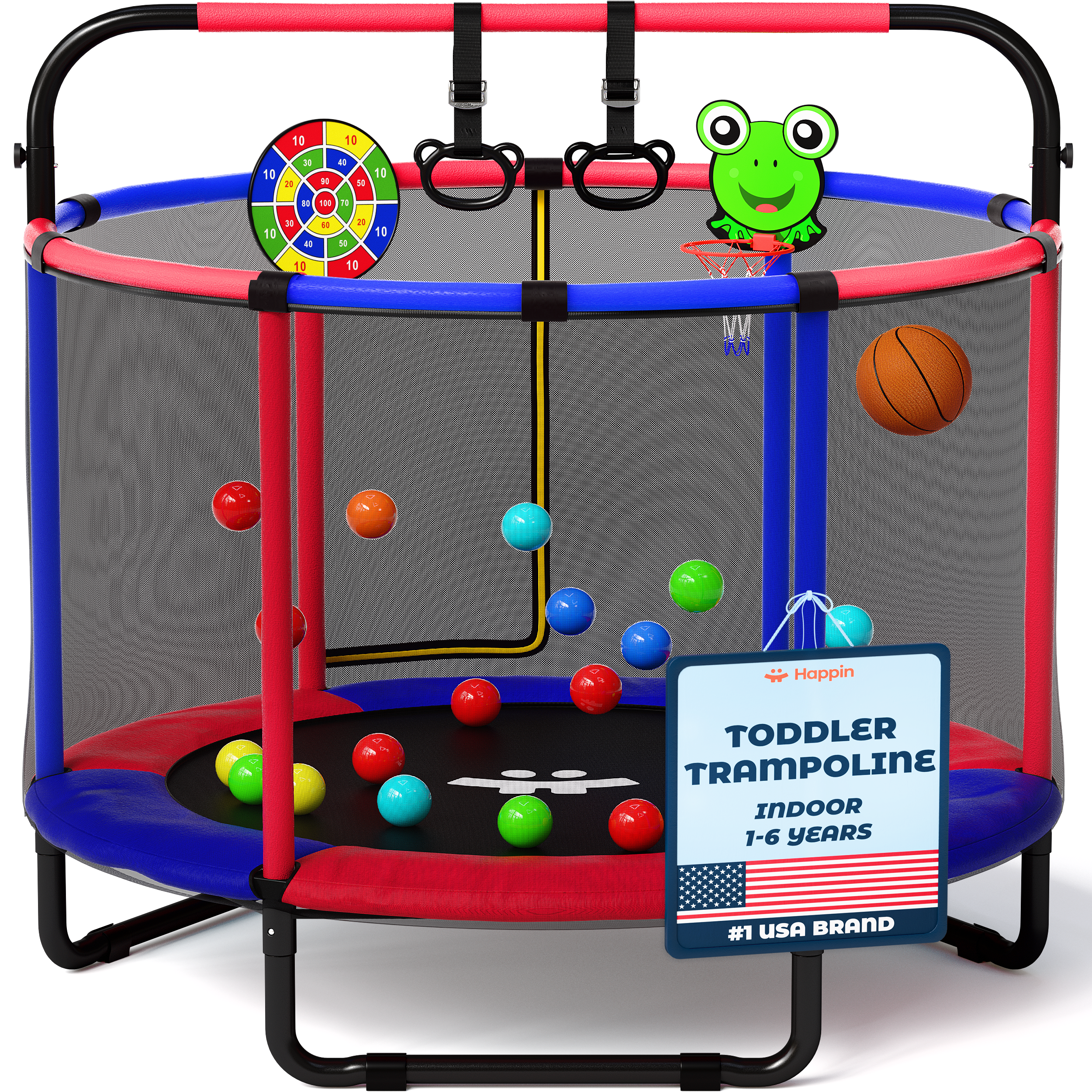 Jungle Blue & Red - 55 Inches Trampoline